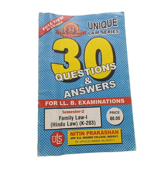 Unique Law Series 30 Q/A for LL.B Examinations